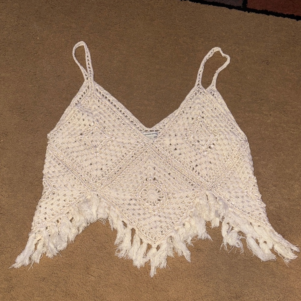 American Eagle Outfitters Cream Crochet Camisole